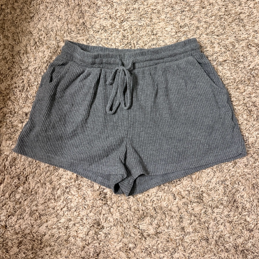 Rue21 Gray High Waist Ribbed Shorts